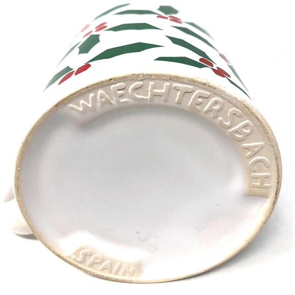 Waechtersbach Pottery Christmas Mugs Lot of 3  Red Green All Over Holly Berry - Picture 6 of 10